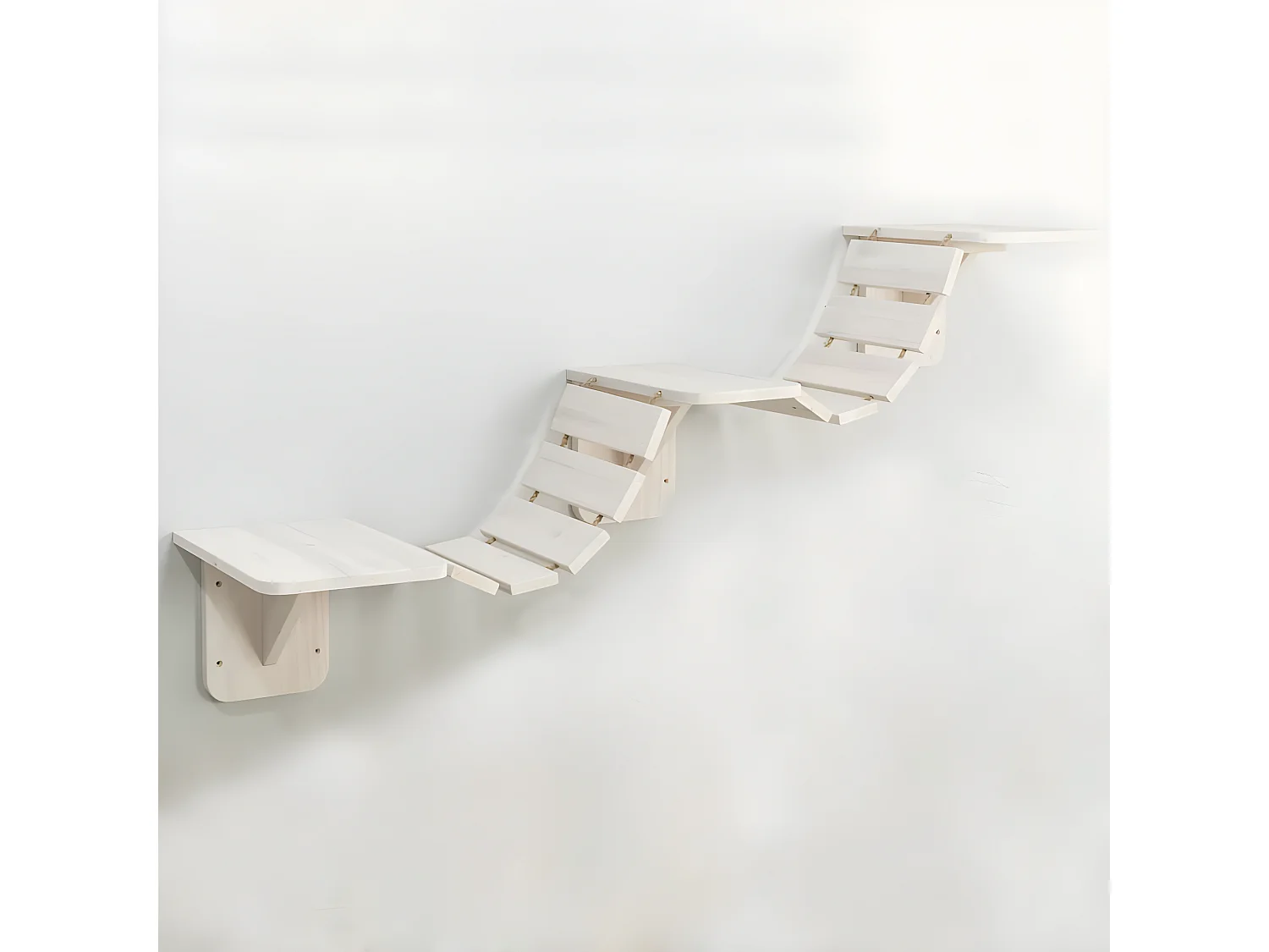 Wandmontierte Katzenkletterleiter 150 x 30 cm Weiß