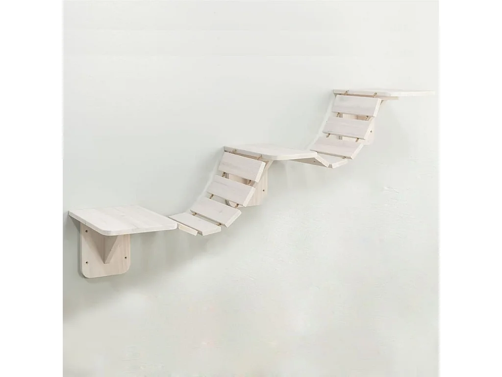 Échelle d'escalade murale pour chats 150x30 cm Blanc