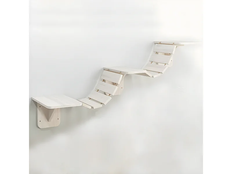 Échelle d'escalade murale pour chats 150x30 cm Blanc