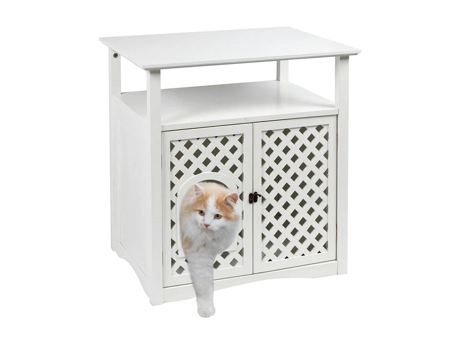 Mueble arenero para gatos Helena 64x46x65 cm blanco 82662