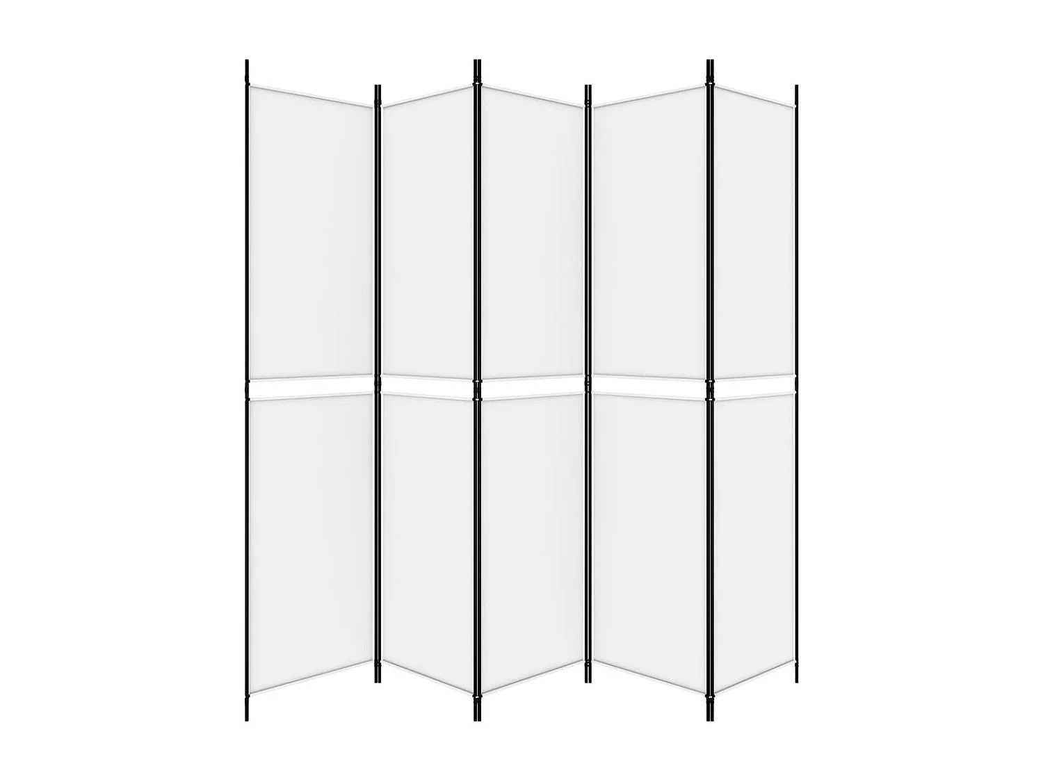 Cloison de séparation 5 panneaux Blanc 250x220 cm Tissu