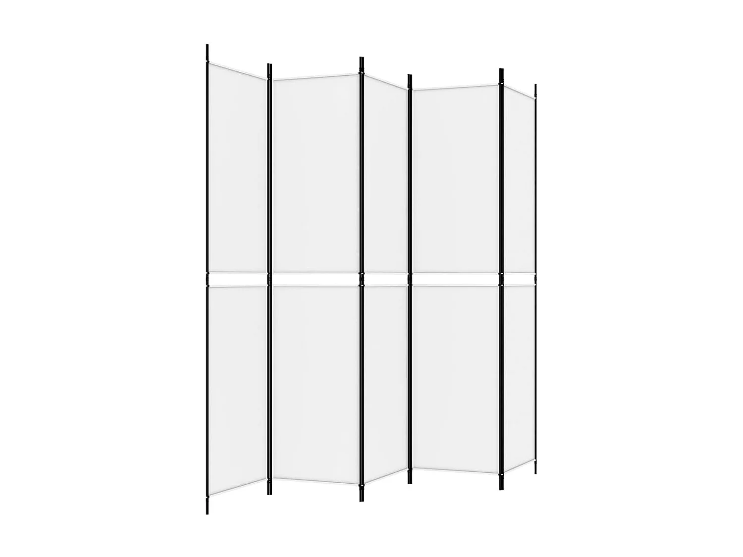Cloison de séparation 5 panneaux Blanc 250x220 cm Tissu