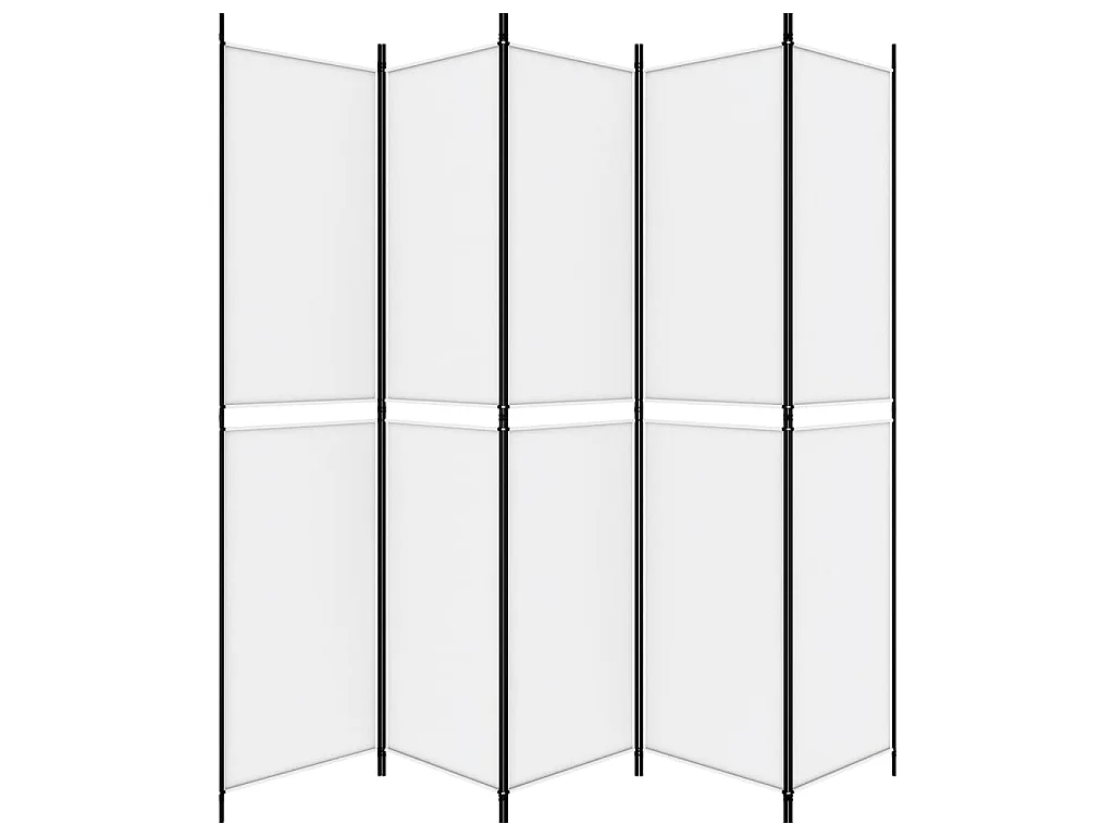 Paravent 5 panneaux Blanc 250x220 cm Tissu