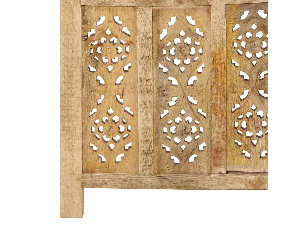 Biombo esculpido à mão 3 painéis 120x165 cm mangueira maciça