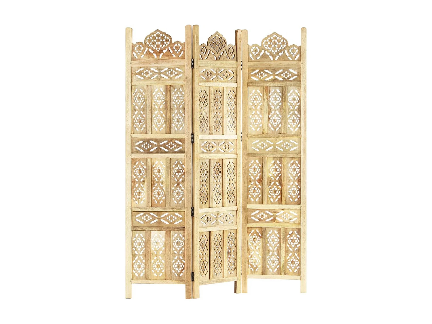 Cloison de séparation 3 panneaux 120x165 cm Bois de manguier