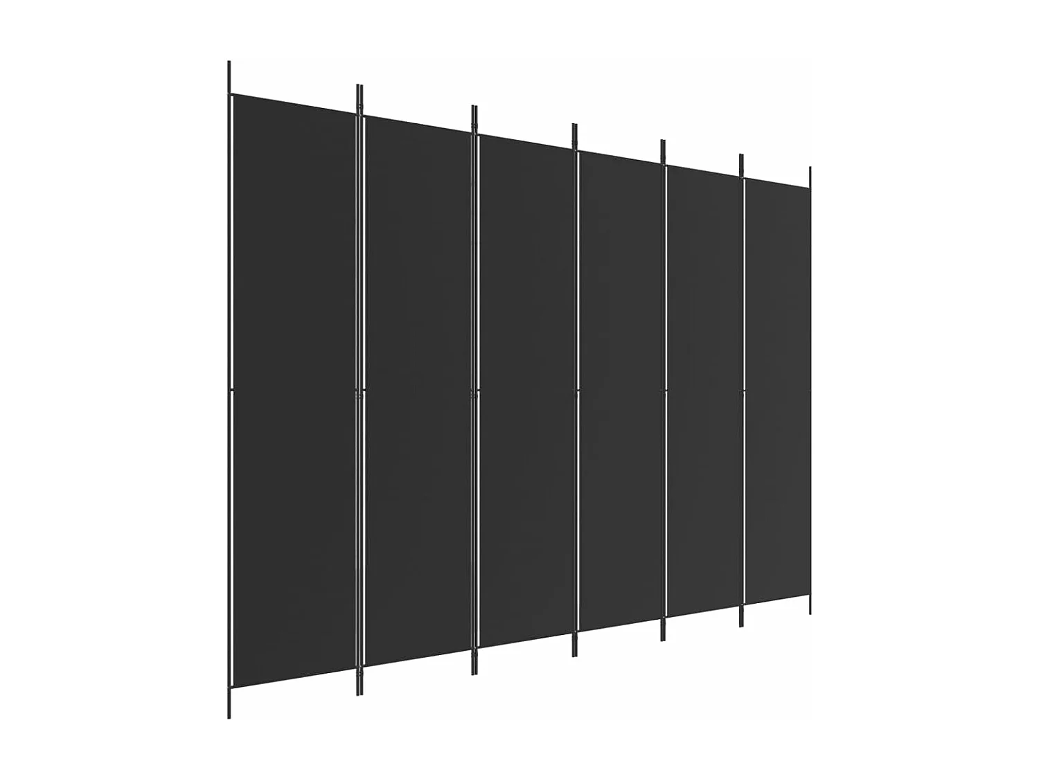 Cloison de séparation 6 panneaux Noir 300x220 cm Tissu
