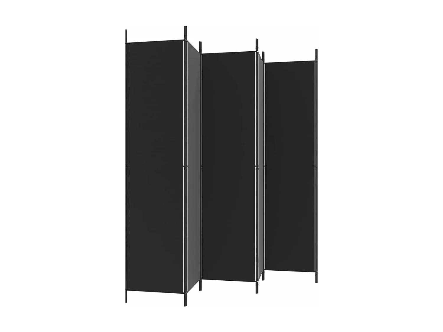 Cloison de séparation 6 panneaux Noir 300x220 cm Tissu