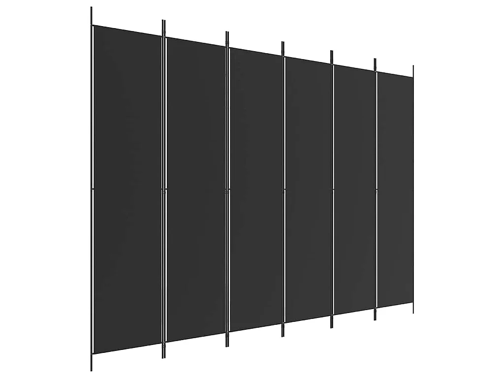 Kamerscherm met 6 panelen 300x220 cm stof zwart