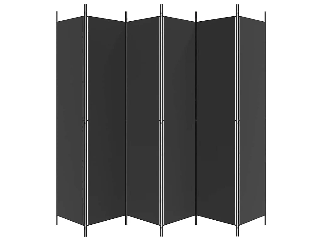 Kamerscherm met 6 panelen 300x220 cm stof zwart