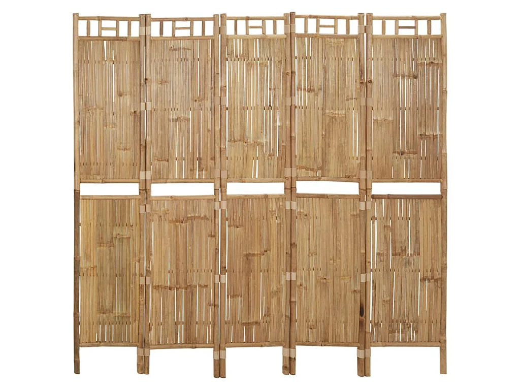 Kamerscherm met 5 panelen 200x180 cm bamboe