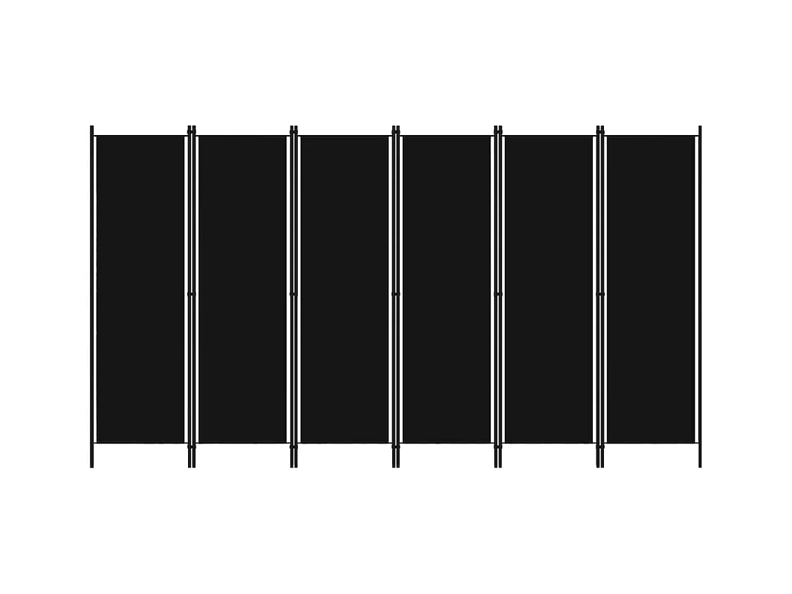 Kamerscherm met 6 panelen 300x180 cm zwart