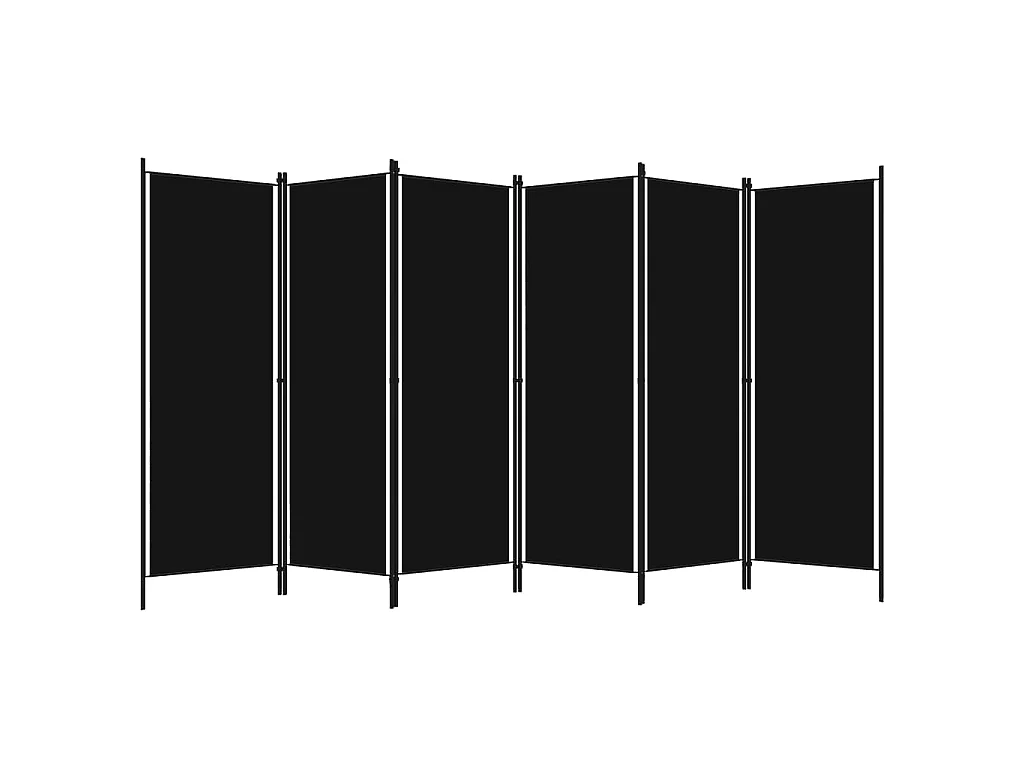 Cloison de séparation 6 panneaux Noir 300x180 cm