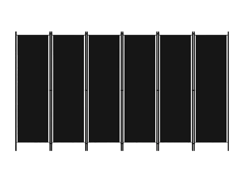6-tlg. Raumteiler Schwarz 300x180 cm