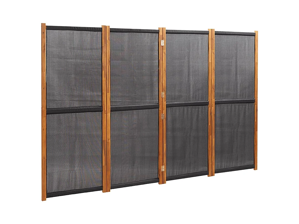 Biombo divisor de 4 paneles negro 280x180 cm