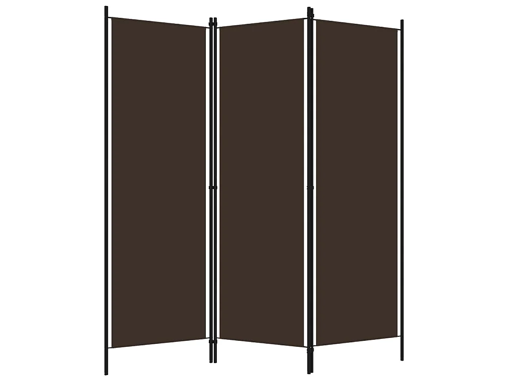 Cloison de séparation 3 panneaux Marron 150x180 cm
