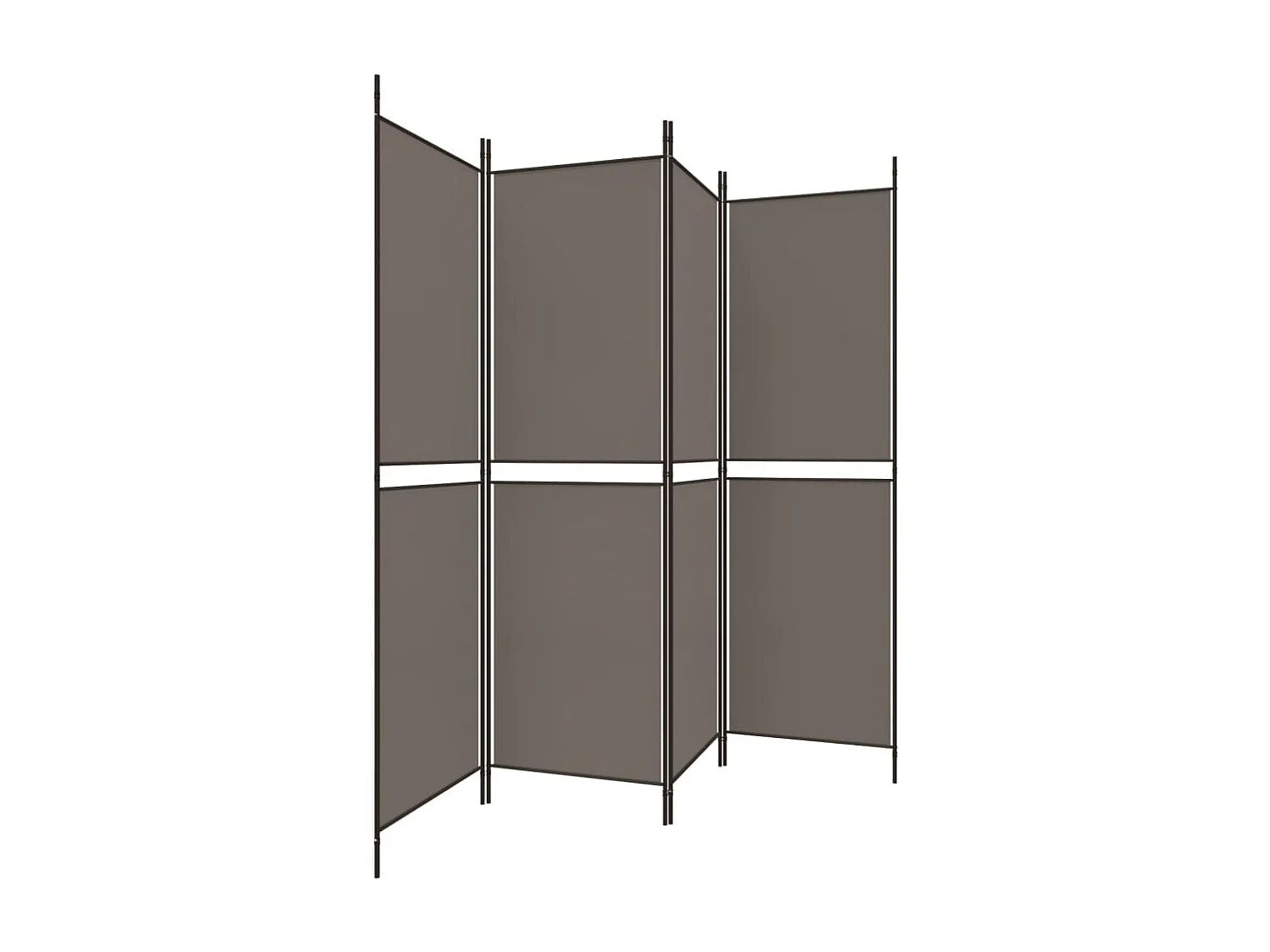 Cloison de séparation 4 panneaux Anthracite 200x180 cm Tissu