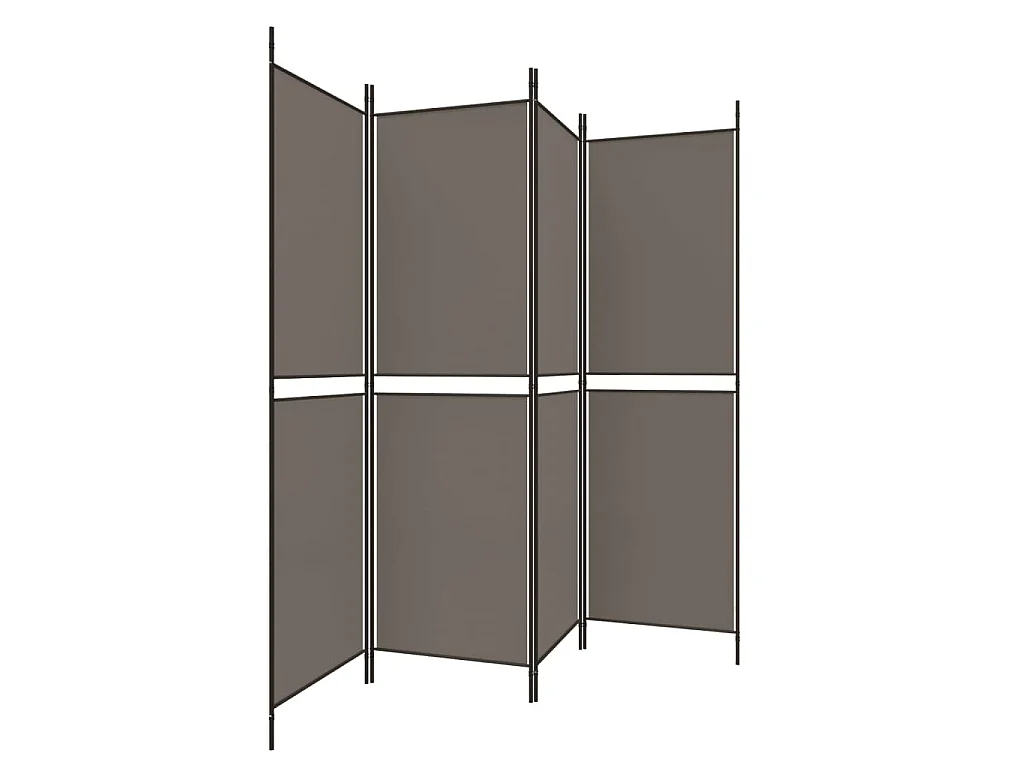 Paravent 4 panneaux Anthracite 200x180 cm Tissu