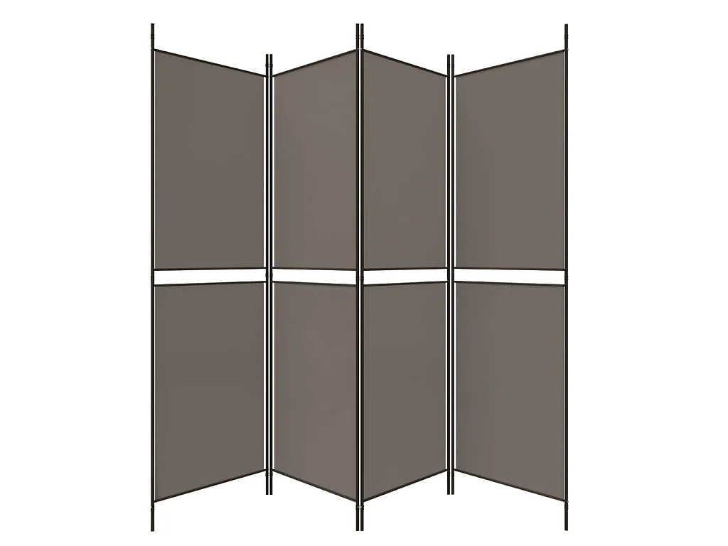 Paravent 4 panneaux Anthracite 200x180 cm Tissu