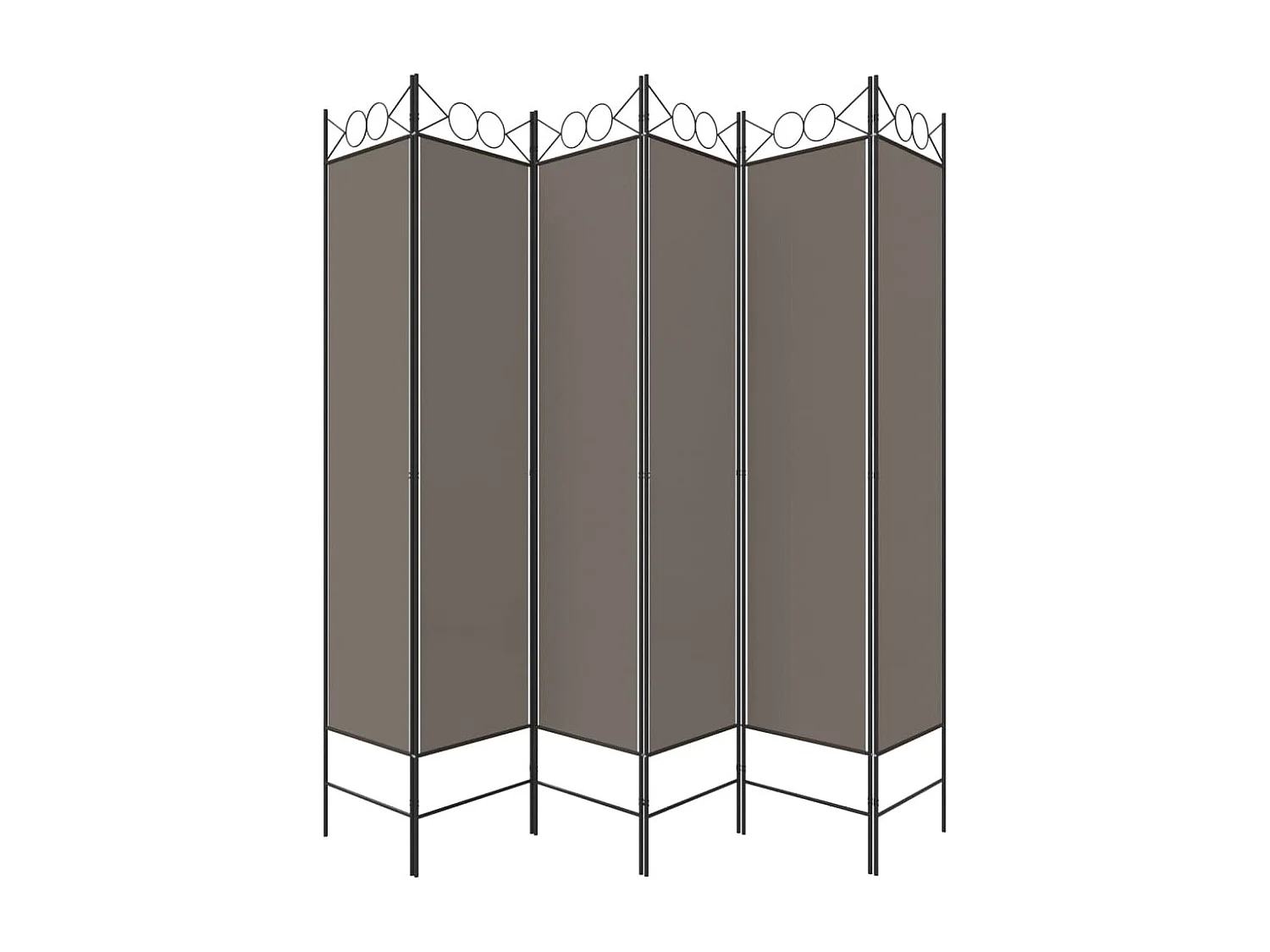 Divisorio a 6 Pannelli Antracite 240x200 cm Tessuto