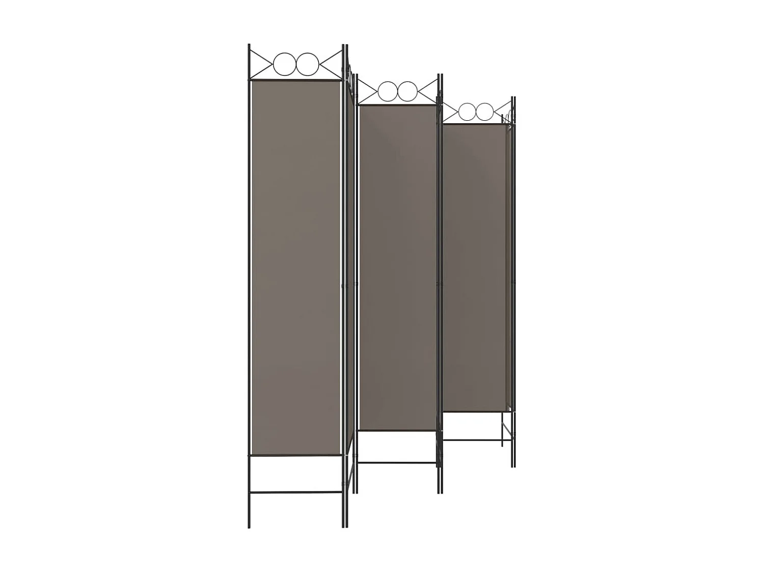Cloison de séparation 6 panneaux Anthracite 240x200 cm Tissu