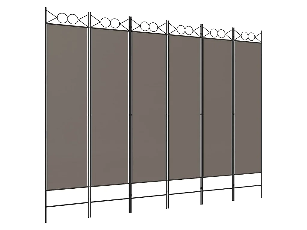 Kamerscherm met 6 panelen 240x200 cm stof antracietkleurig