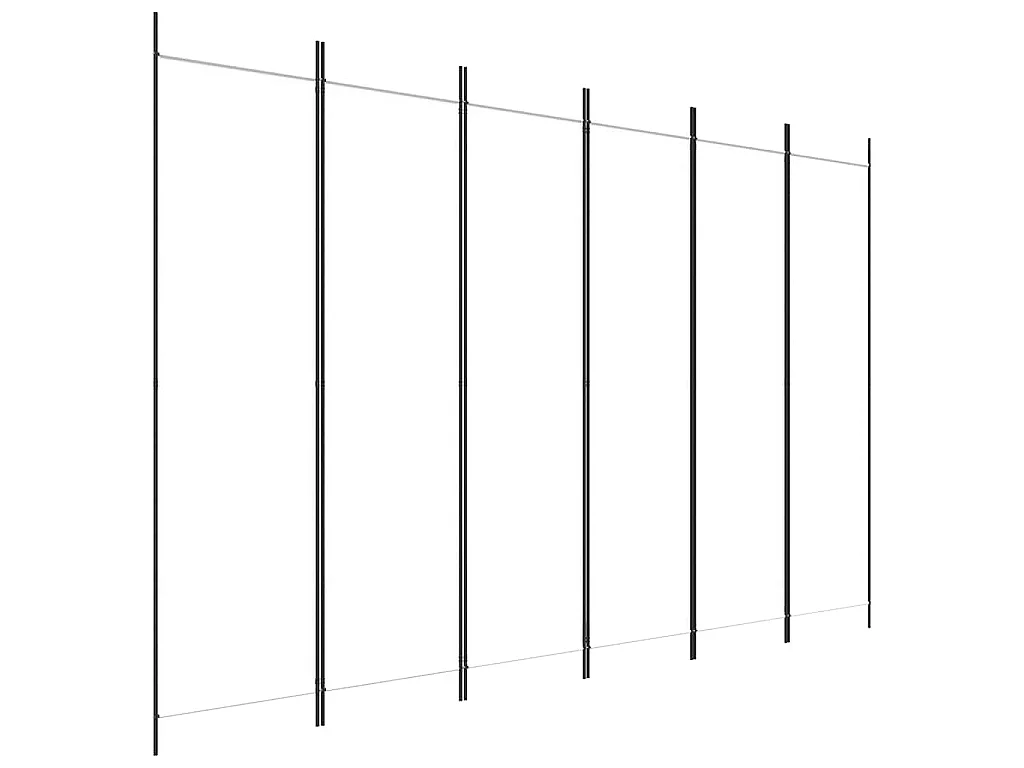 Cloison de séparation 6 panneaux Blanc 300x200 cm Tissu