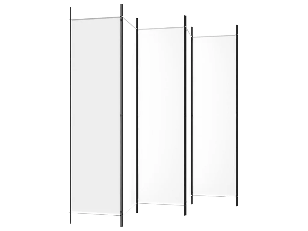 Cloison de séparation 6 panneaux Blanc 300x200 cm Tissu