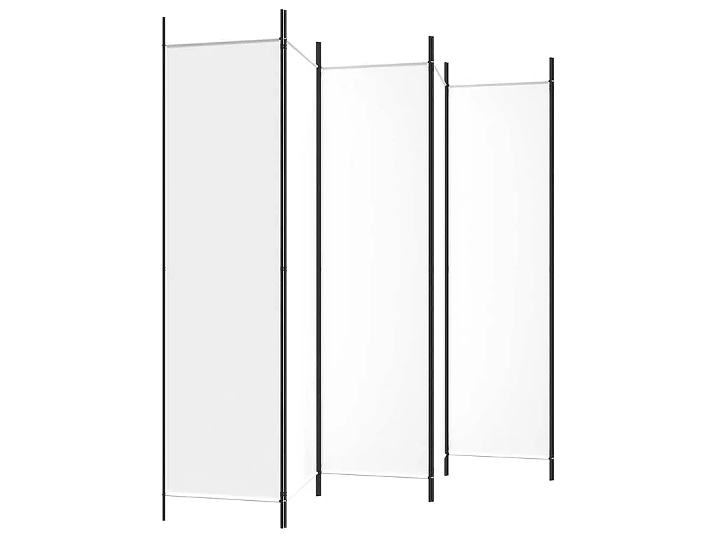 Paravent 6 panneaux Blanc 300x200 cm Tissu
