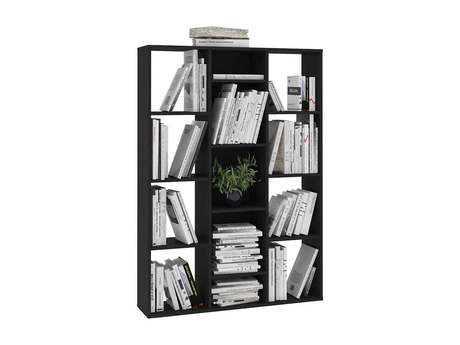 Raumteiler/Bücherregal Schwarz 100x24x140 cm Holzwerkstoff