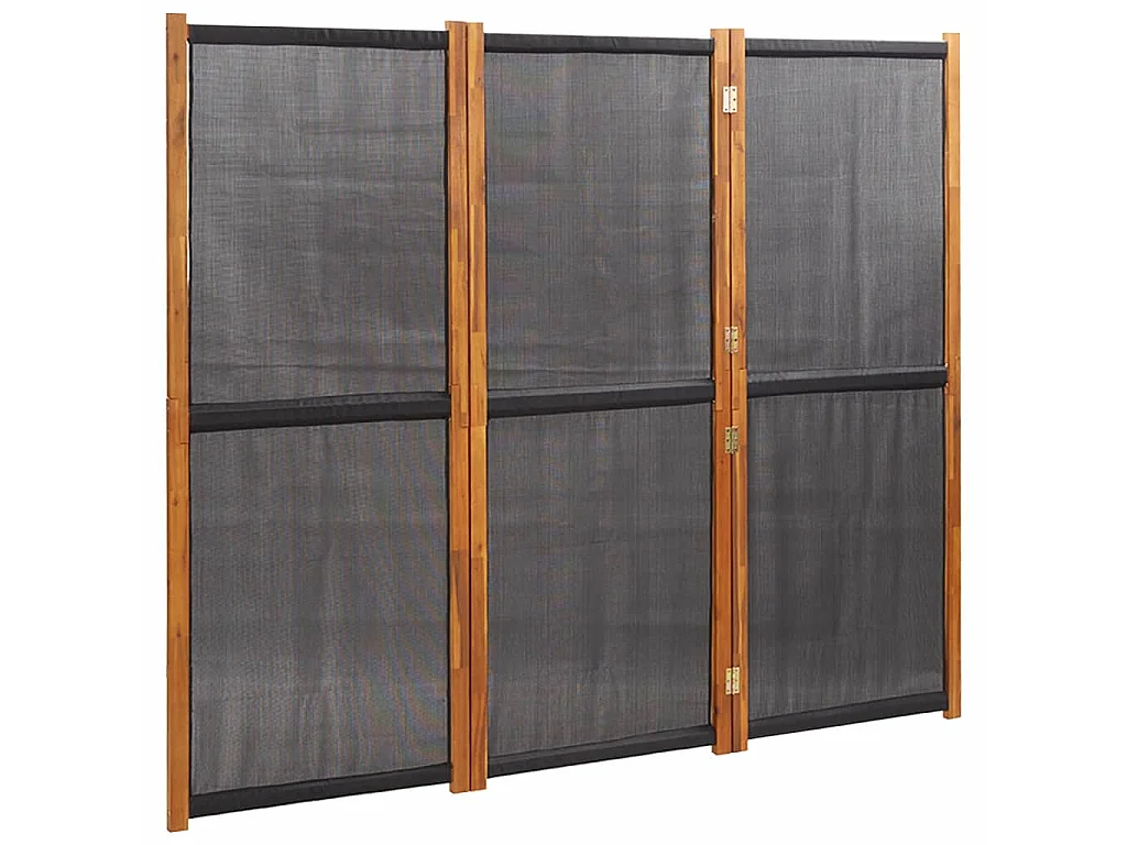Kamerscherm met 3 panelen 210x180 cm zwart