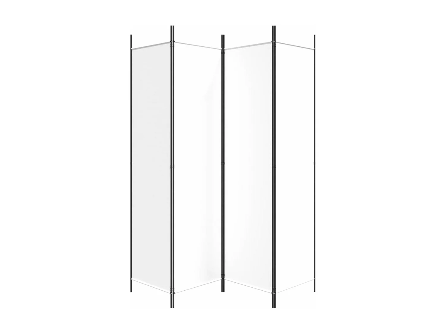 Cloison de séparation 4 panneaux Blanc 200x200 cm Tissu
