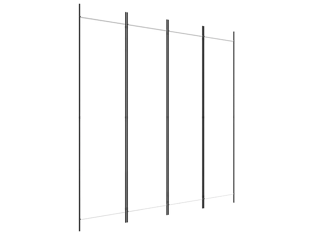 Divisorio a 4 Pannelli Bianco 200x200 cm Tessuto