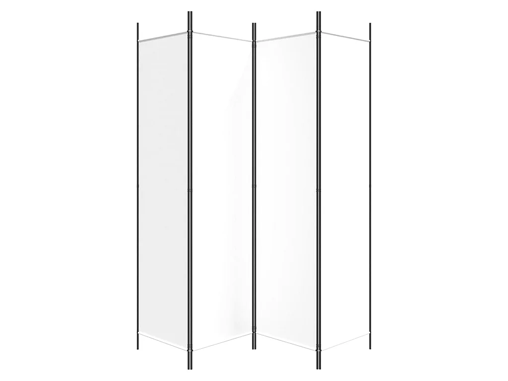 Divisorio a 4 Pannelli Bianco 200x200 cm Tessuto