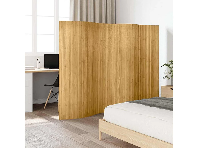 Pannello Divisore per la Stanza in Bambù Naturale Larghezza 250 cm Altezza 165 cm