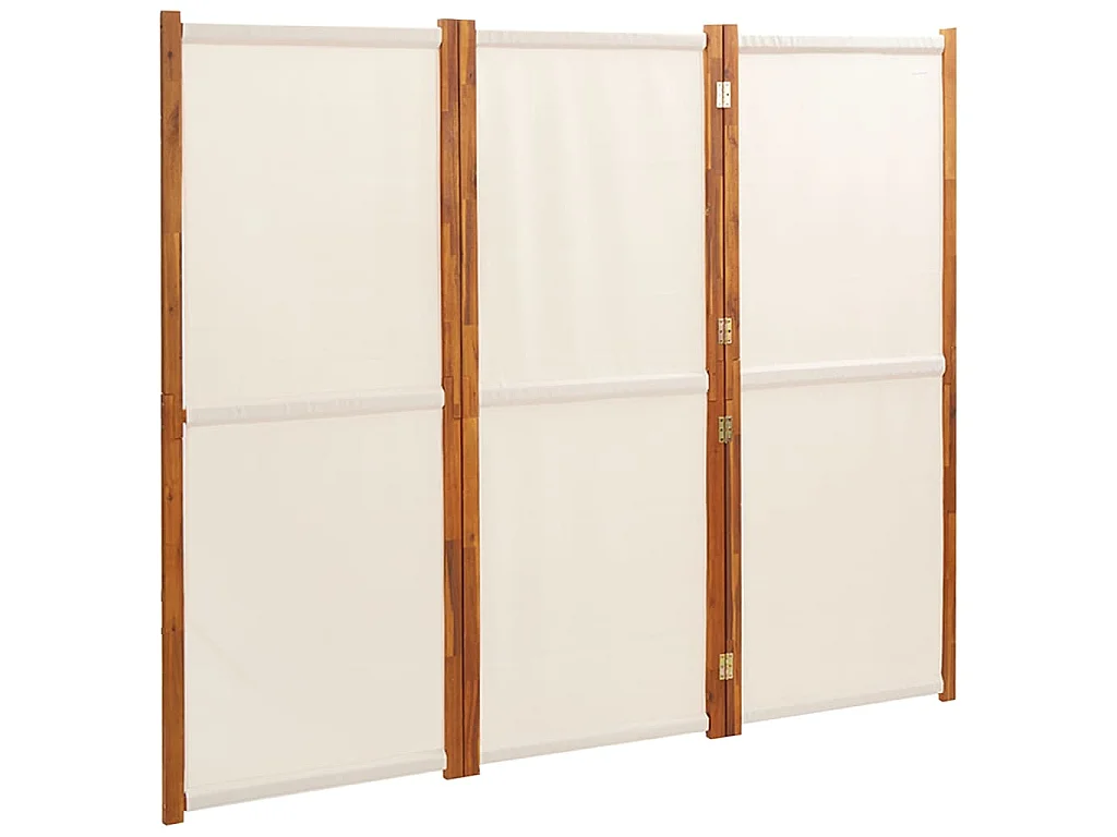 Biombo divisor de 3 paneles blanco crema 210x180 cm