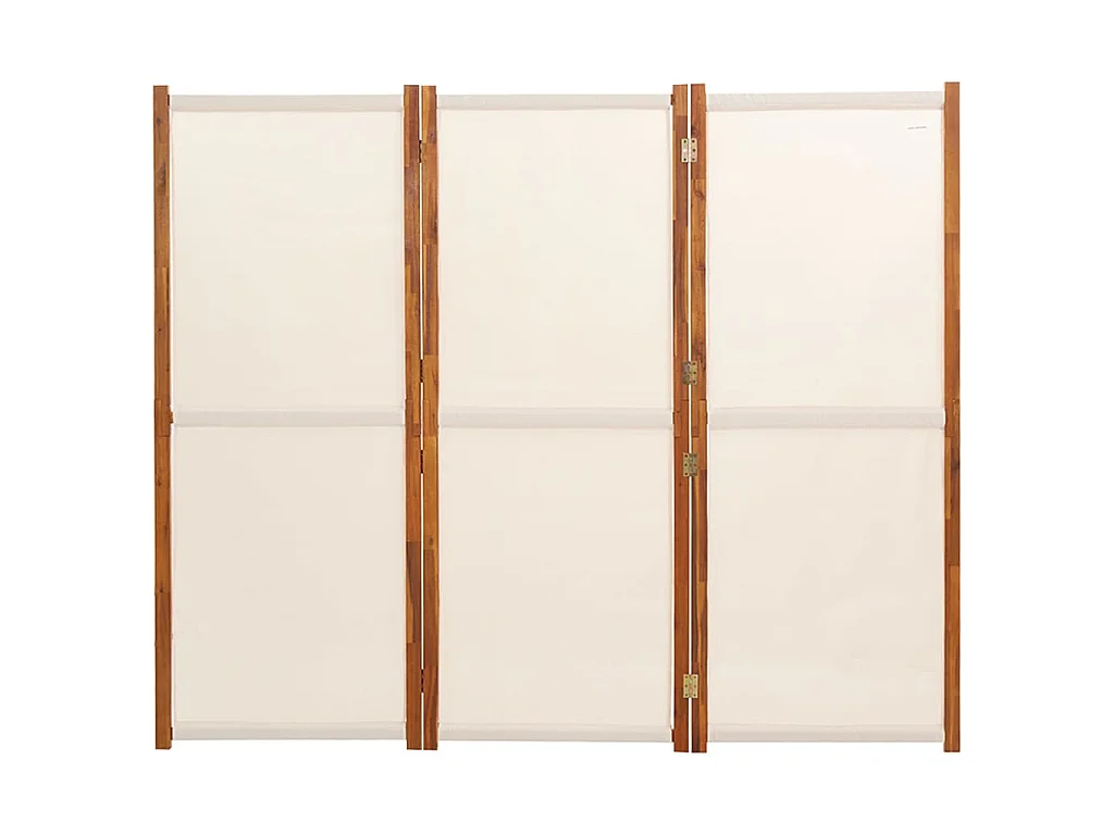 Biombo divisor de 3 paneles blanco crema 210x180 cm