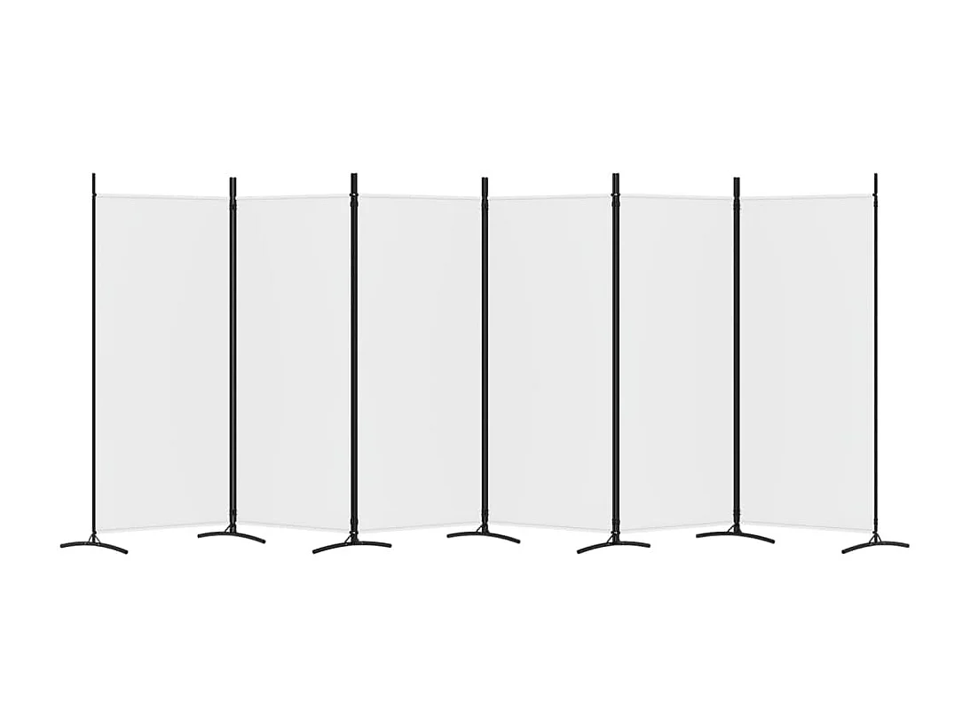 Divisória/biombo com 6 painéis 520x180 cm tecido branco