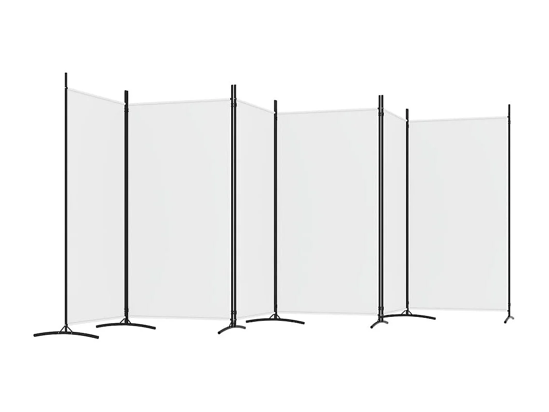 Divisória/biombo com 6 painéis 520x180 cm tecido branco