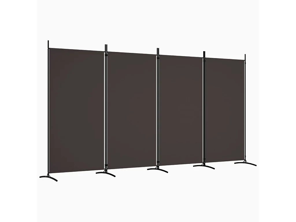 Kamerscherm met 4 panelen 346x180 cm stof bruin