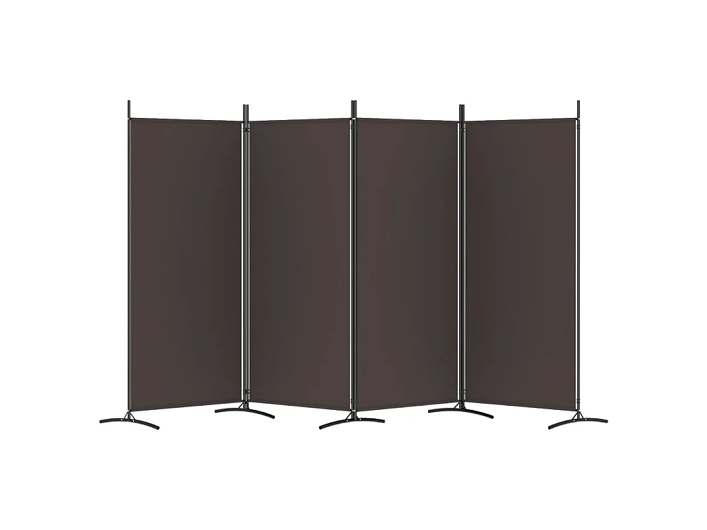 Kamerscherm met 4 panelen 346x180 cm stof bruin