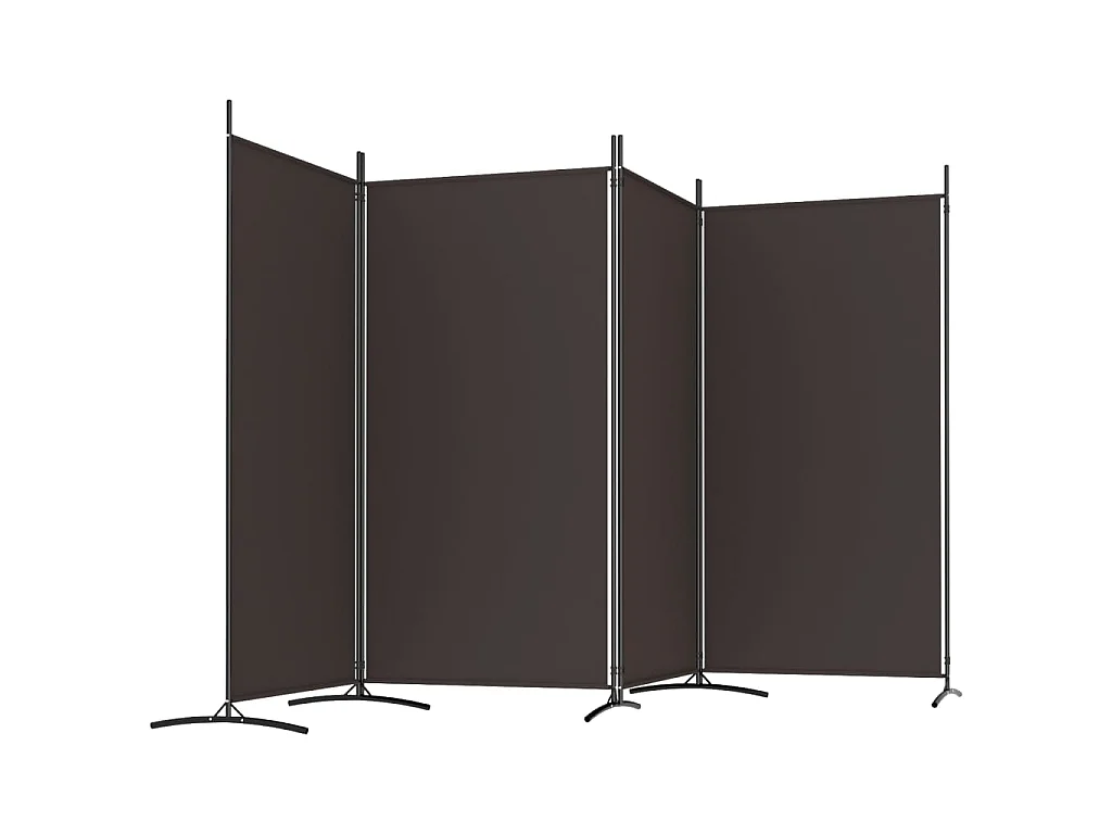 Kamerscherm met 4 panelen 346x180 cm stof bruin