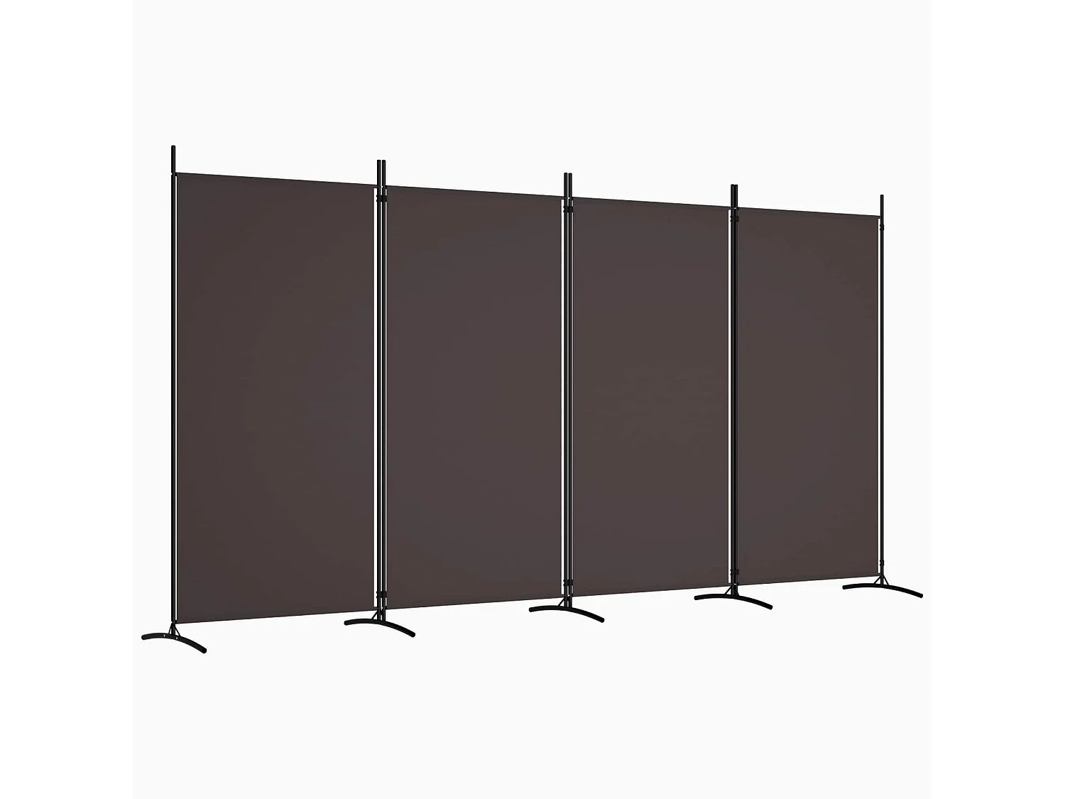 Kamerscherm met 4 panelen 346x180 cm stof bruin