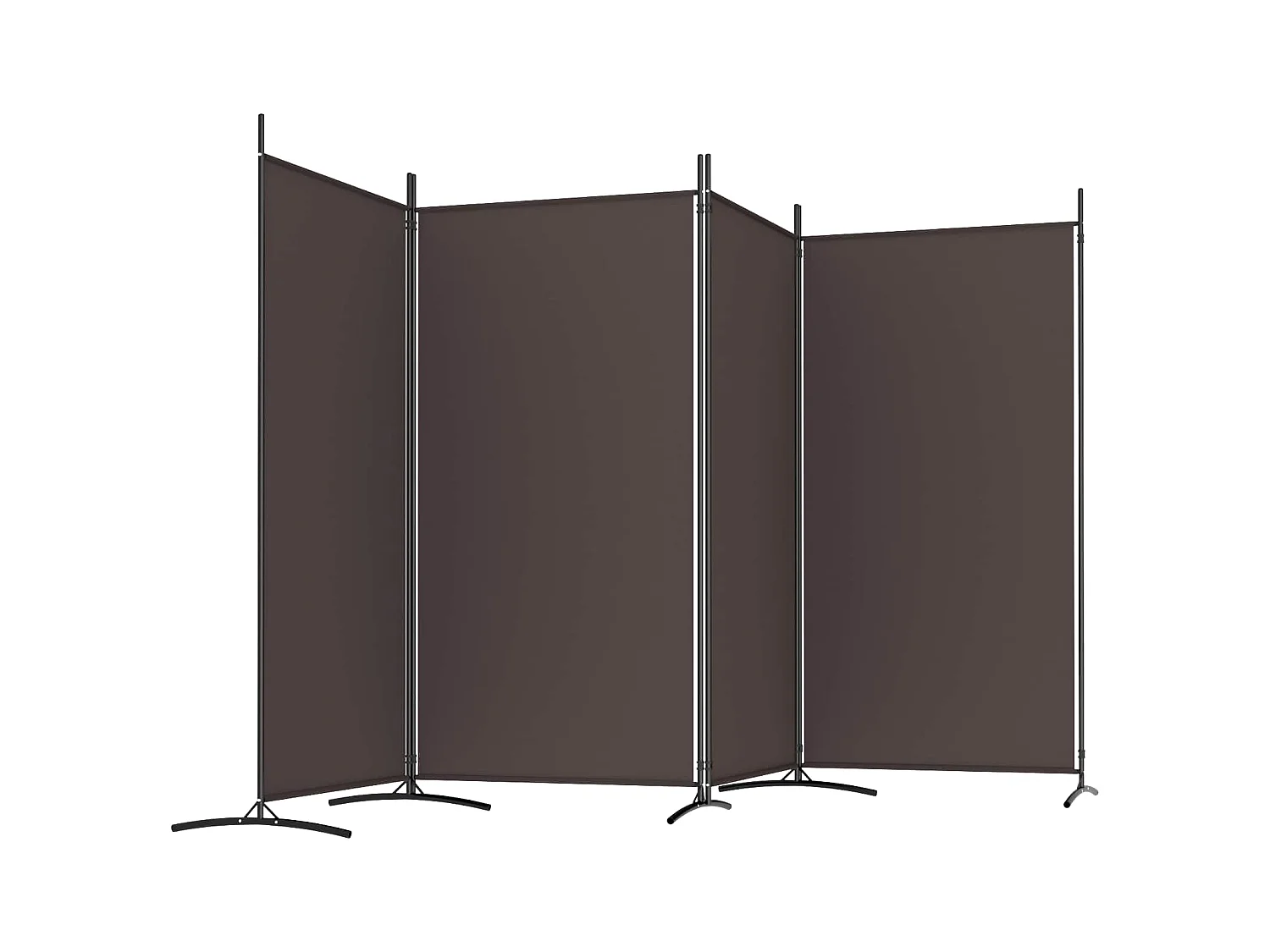 Kamerscherm met 4 panelen 346x180 cm stof bruin