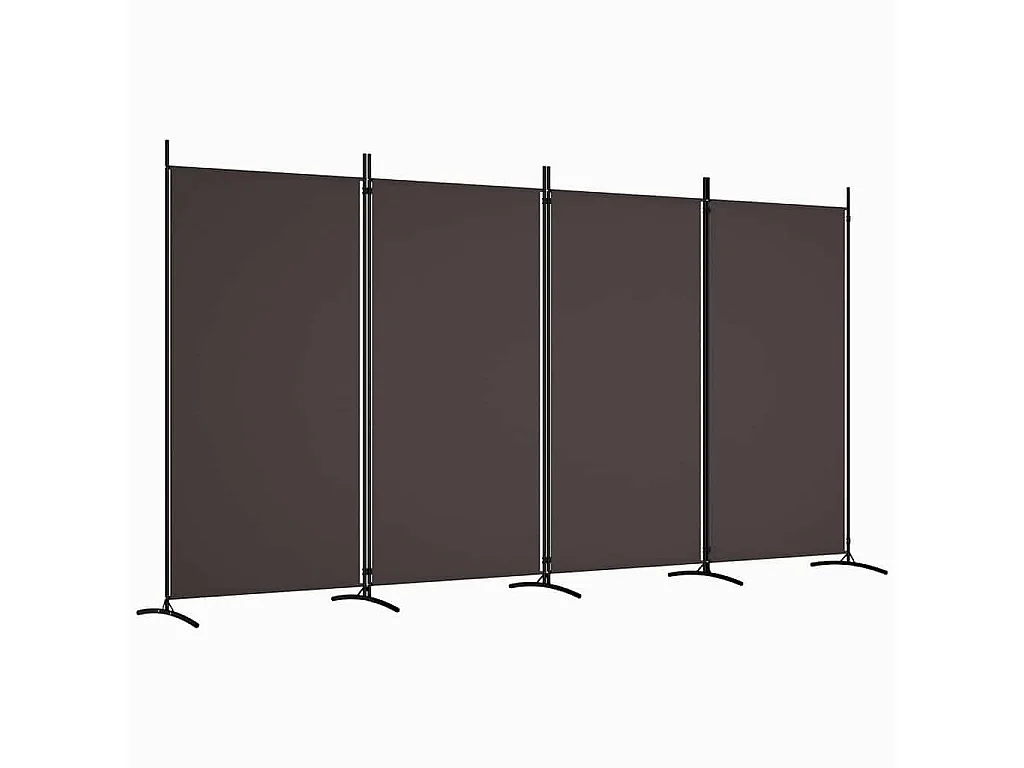 Paravent 4 panneaux Marron 346x180 cm Tissu