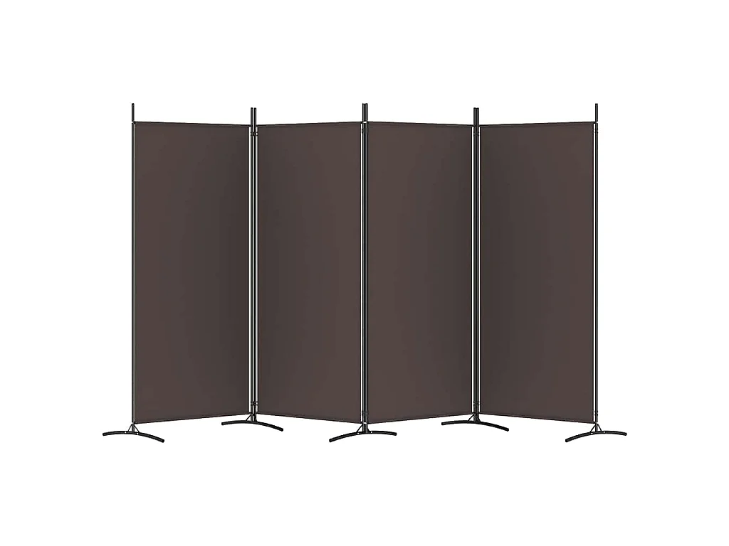 Paravent 4 panneaux Marron 346x180 cm Tissu