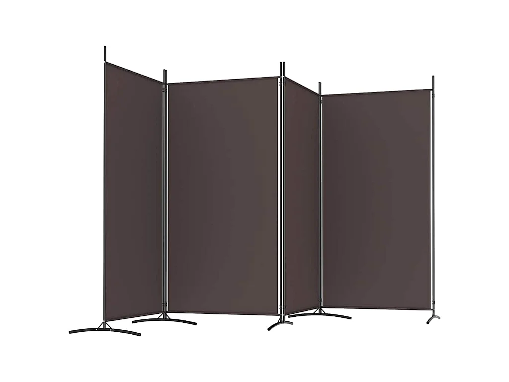 Paravent 4 panneaux Marron 346x180 cm Tissu