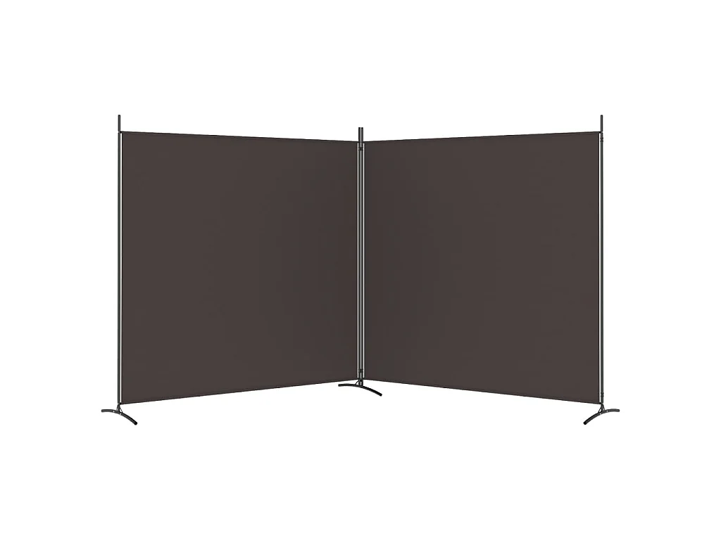 Kamerscherm met 2 panelen 348x180 cm stof bruin
