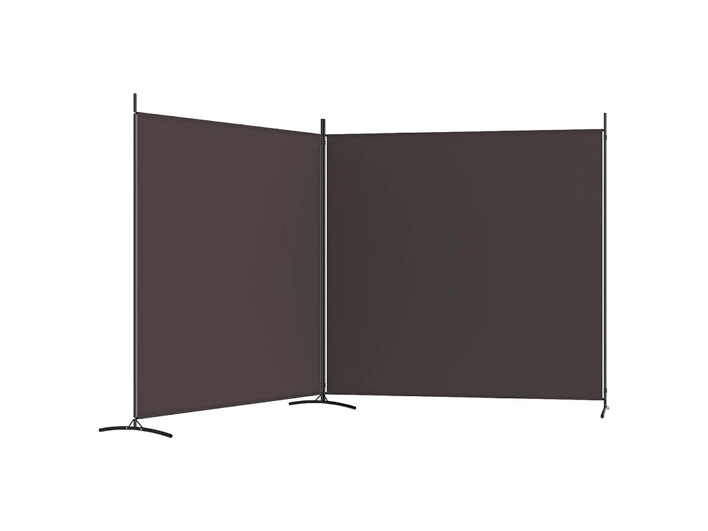 Kamerscherm met 2 panelen 348x180 cm stof bruin