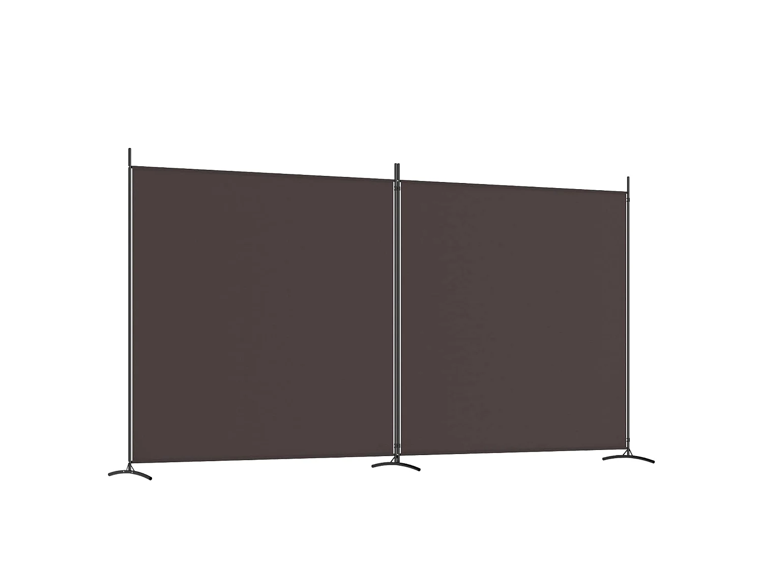 Paravent 2 panneaux Marron 348x180 cm Tissu