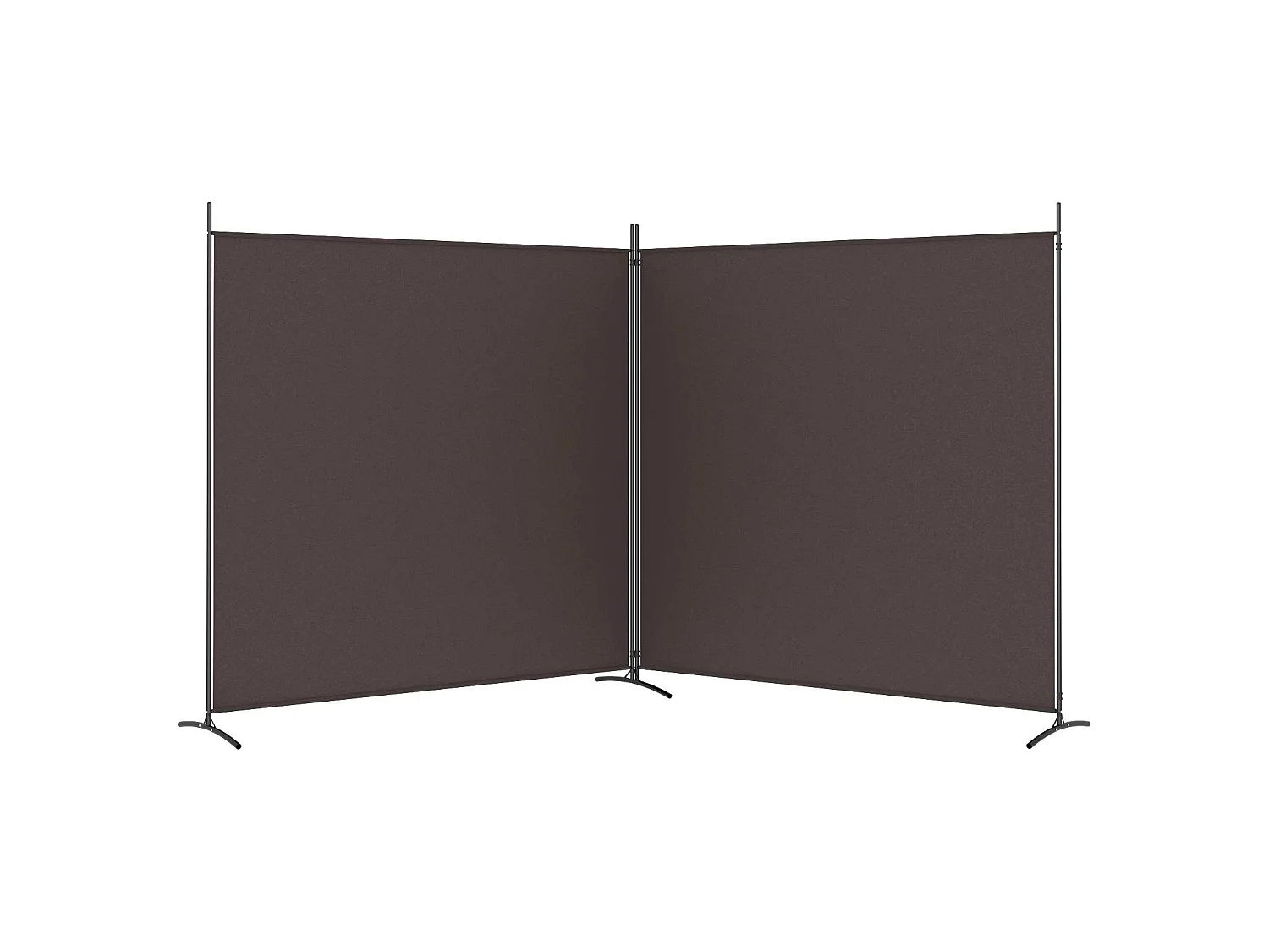 Paravent 2 panneaux Marron 348x180 cm Tissu